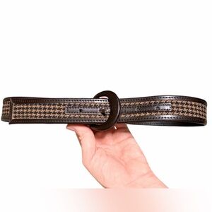 Vintage Oscar de la Renta Stylish Brown Houndstooth Women’s Belt